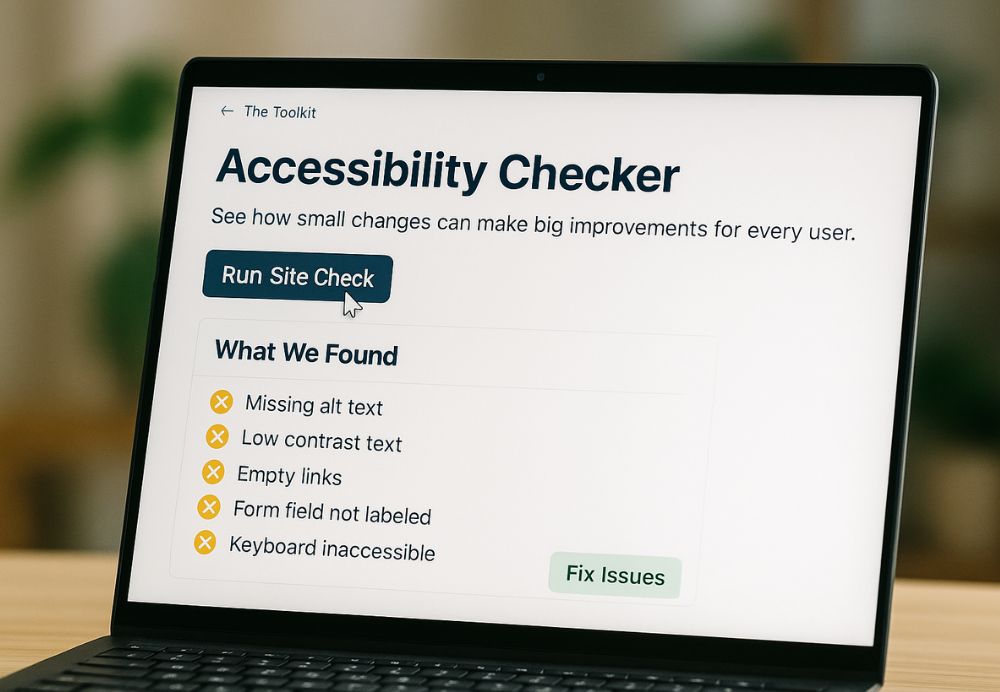 A computer screen showing an accessibility test.